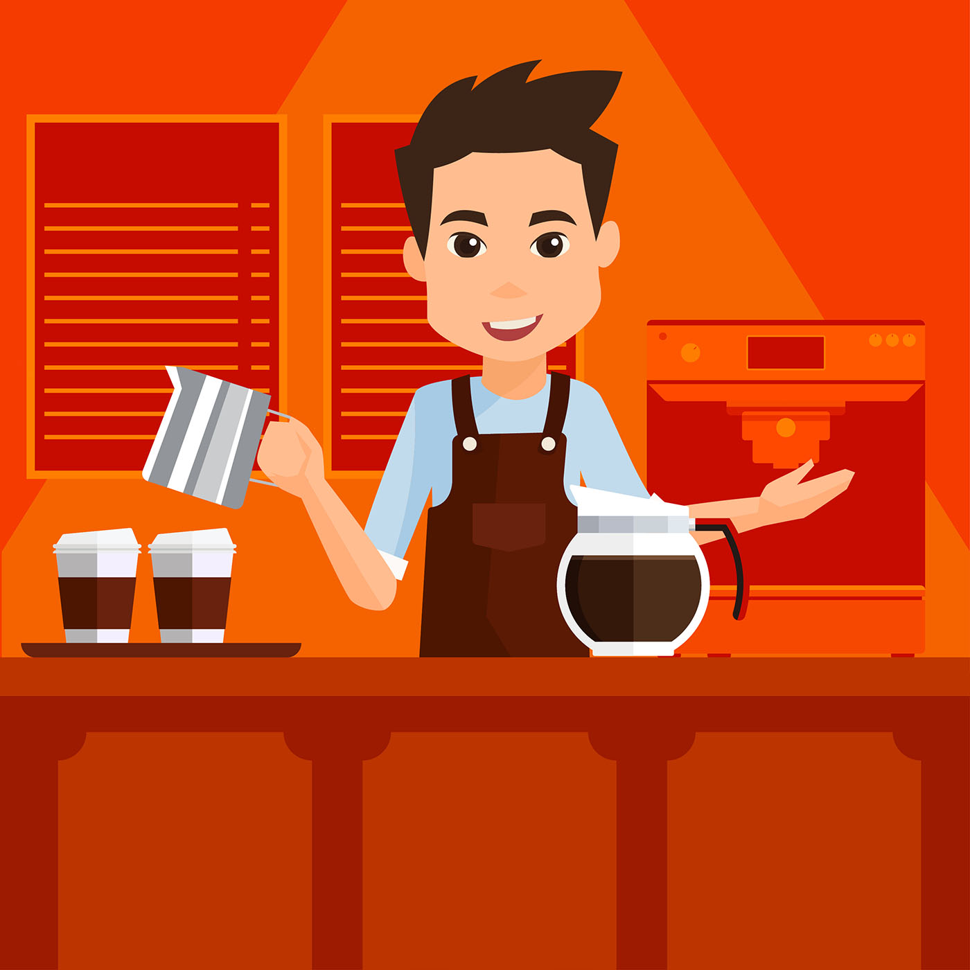 Cartoon Barista Vector 223287 Vector Art