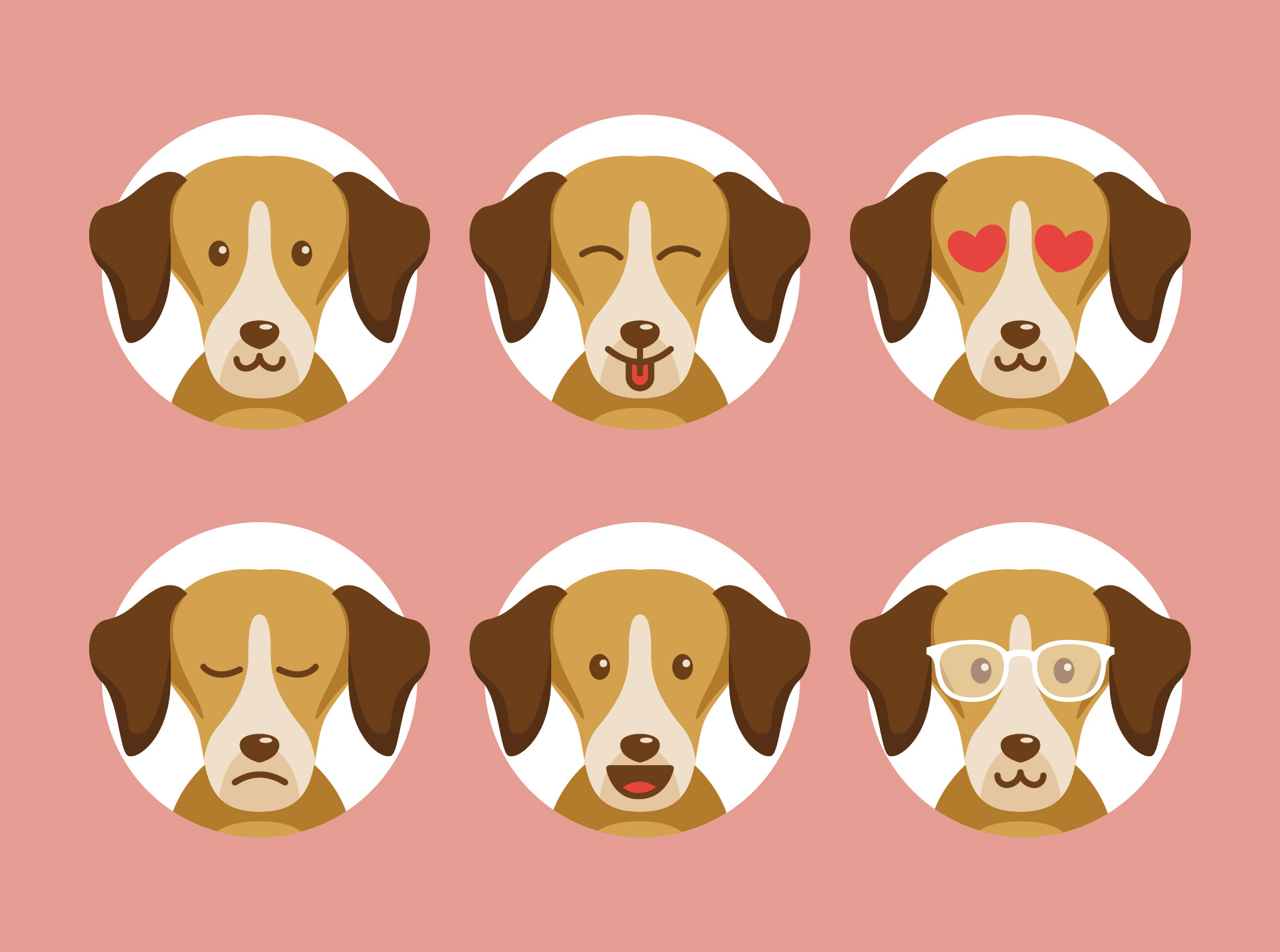Dog Emotions with circle background Download Free 