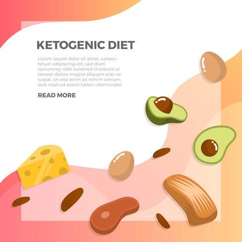 Flat Ketogenic Diet Starter Pack With Gradient Background Vector Illustration