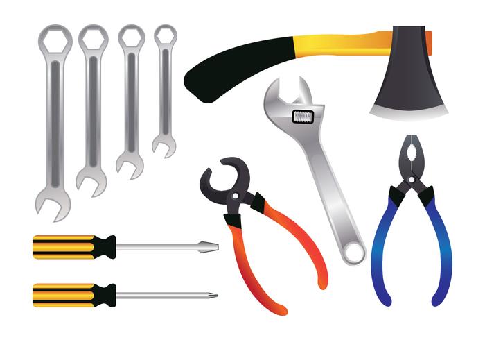 Realistic Tools Vector Set