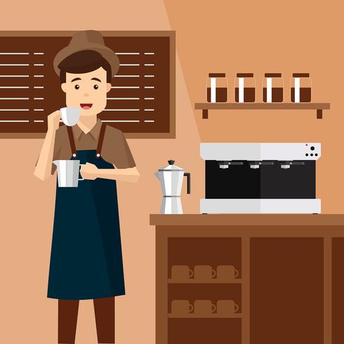 vector de hombre barista