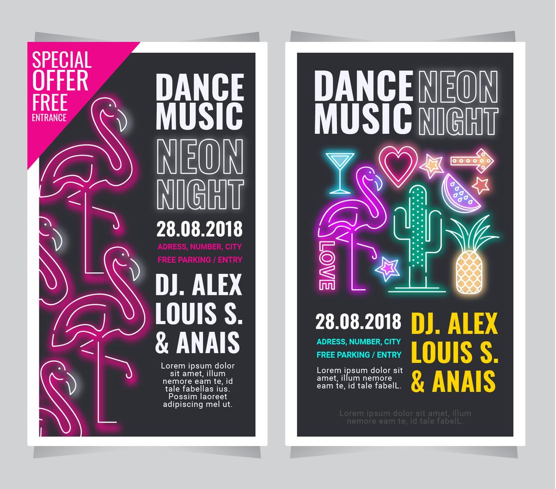 Vector Neon Posters 223312 Vector Art at Vecteezy