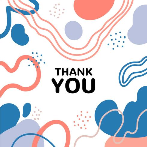 Colorful Abstract Art Background With Thank you vector
