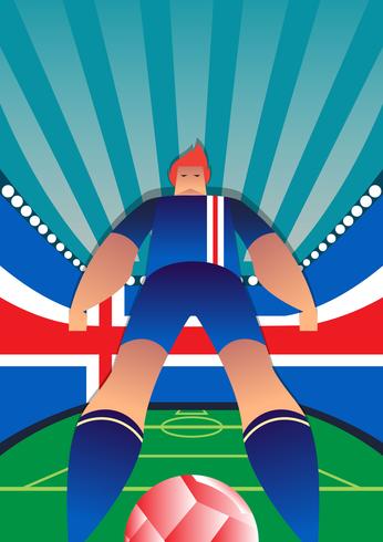 Jugador de fútbol de la Copa Mundial de Islandia vector