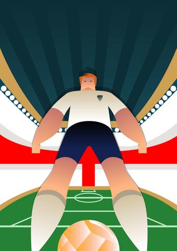 England World Cup Soccer Player Poses vector