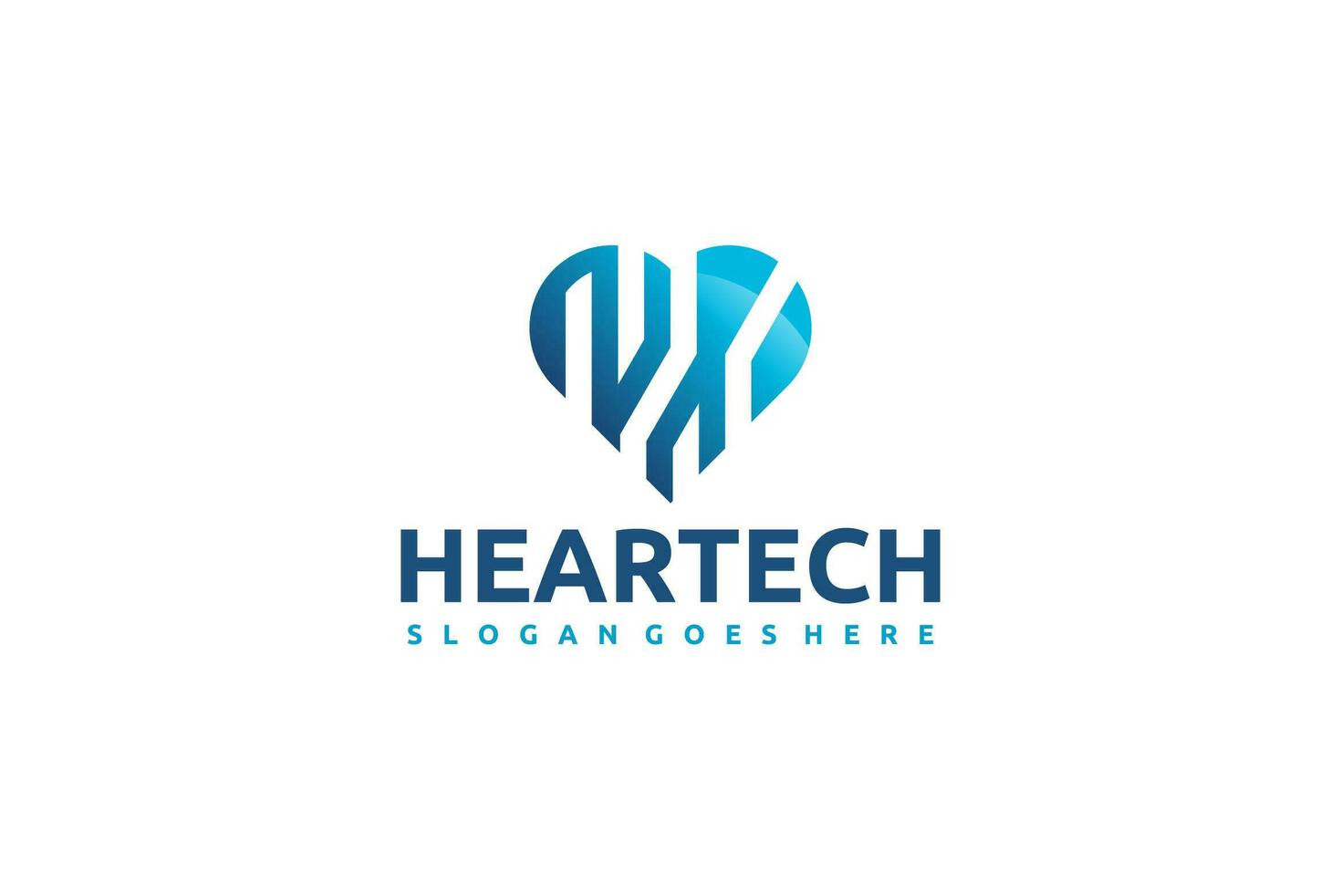 Logotipo de la tecnología del corazón vector
