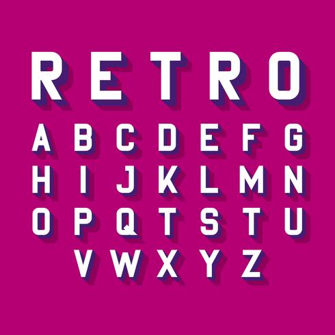 Stylized Retro Font Alphabet vector