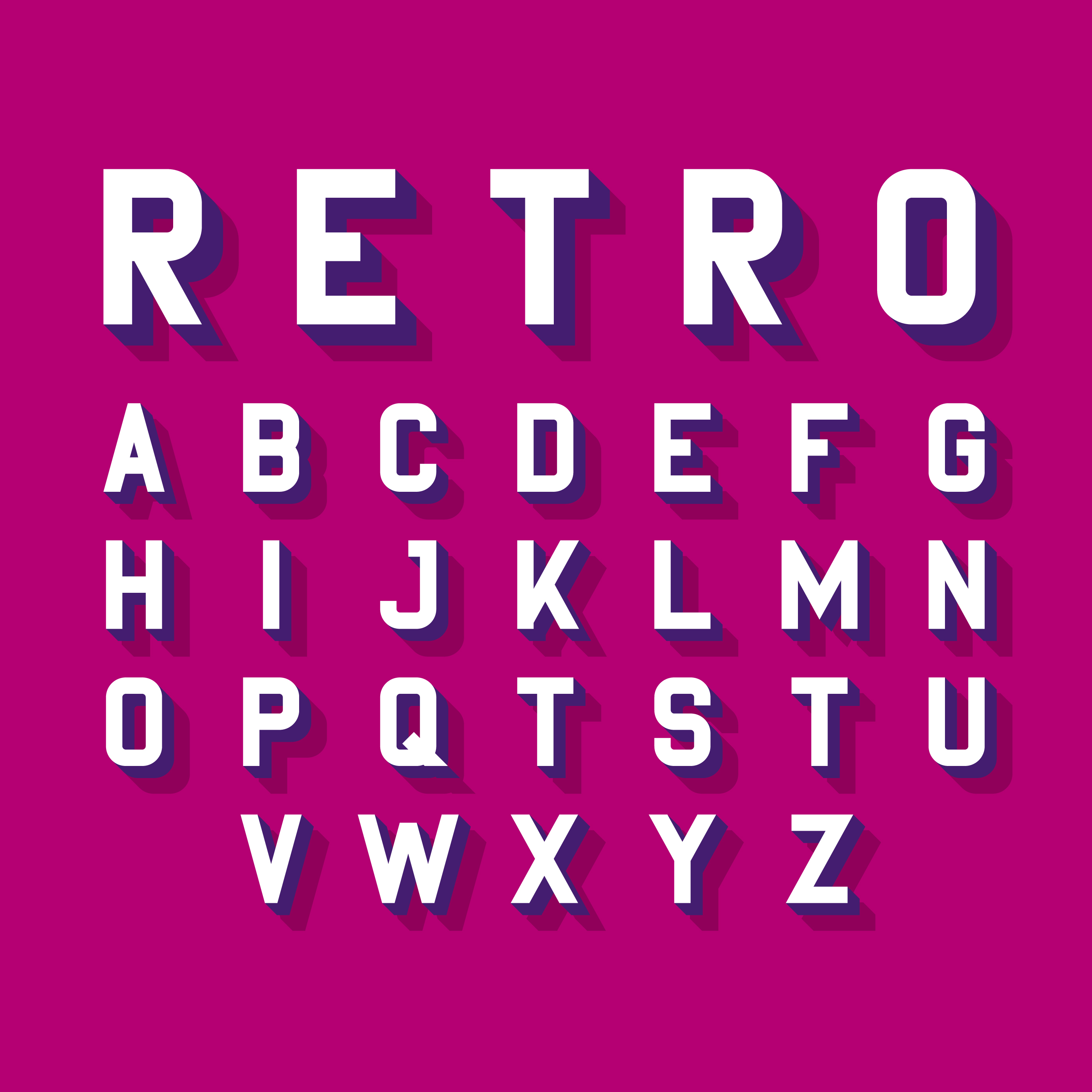 Download Stylized Retro Font Alphabet 223566 - Download Free ...