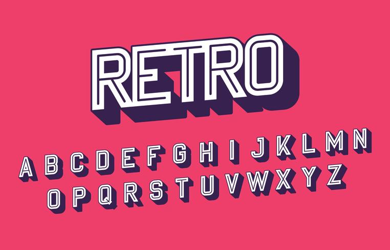 Stylized Retro Font Alphabet vector