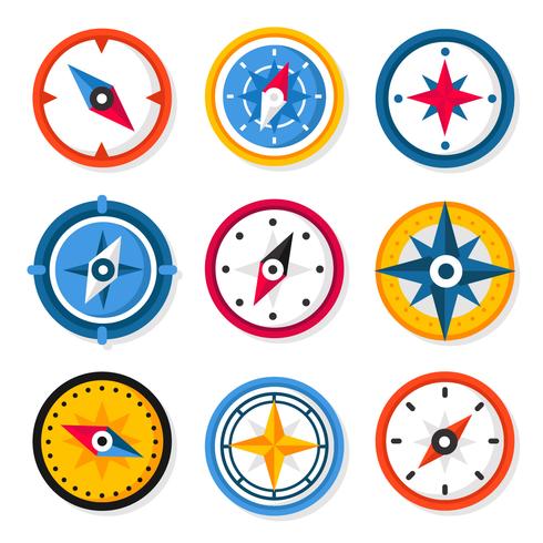 Flat Compass Vector 