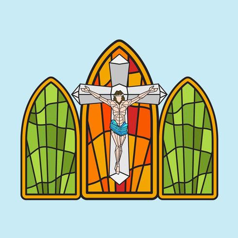 Stained Glass Window Vector Illustration