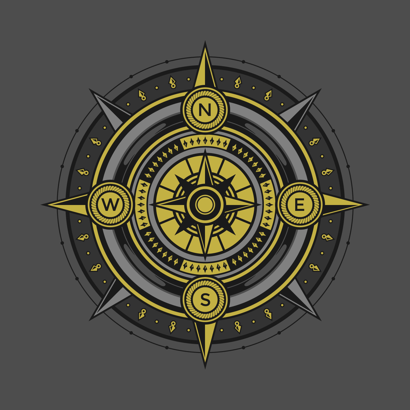 Black And Gold Compass Vector 223620 Vector Art at Vecteezy