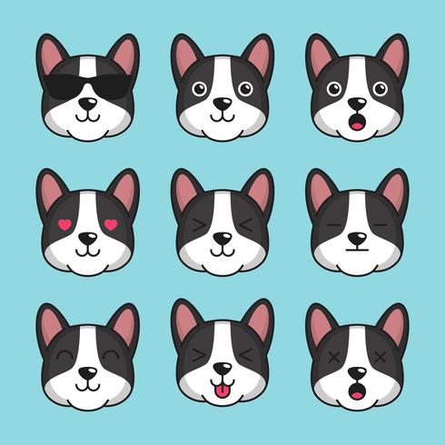 Cute Basenji Dog Emoticon vector