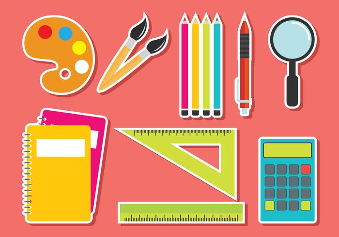 School Supplies Vector Set