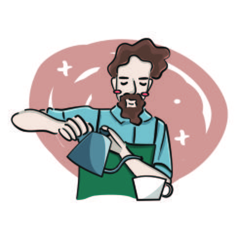 Ilustración linda de Barista vector