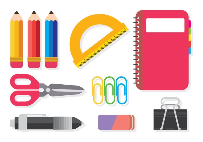 School Supplies Vector Set