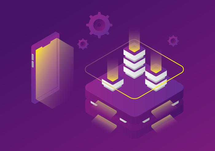Data Mining And Blockhain Concept vector