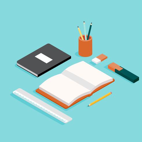 School Supply Isometric Vector