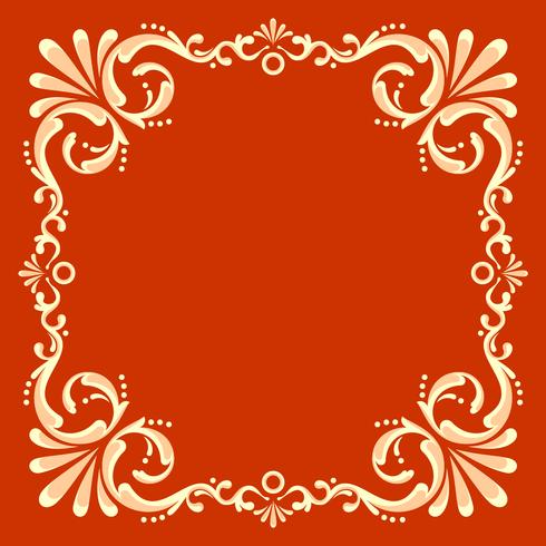 Square Fileteado Frame With Red Background Vector