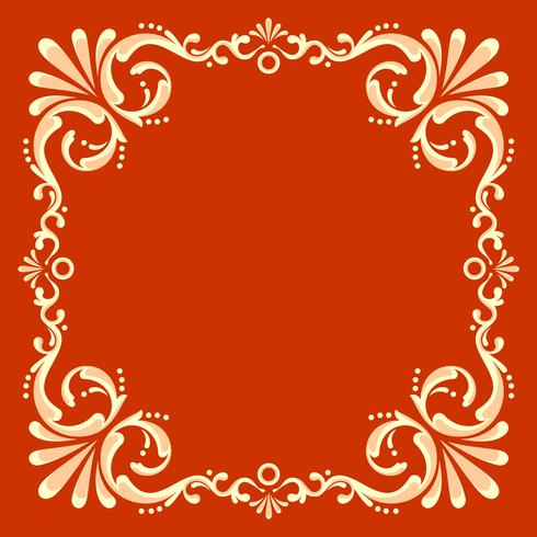 Square Fileteado Frame With Red Background Vector