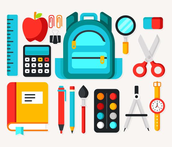 Schhol Supplies Background Vector