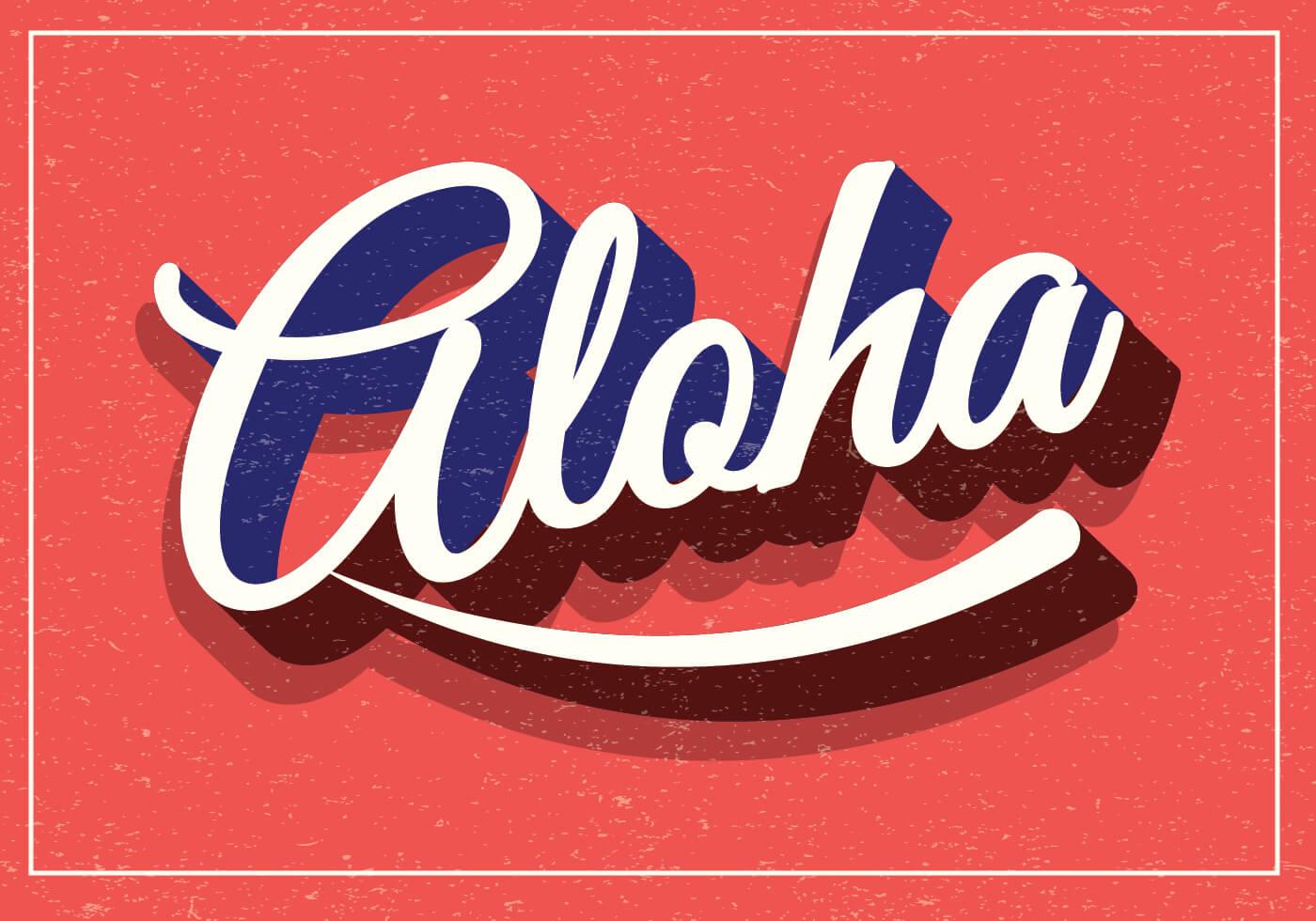 Aloha Retro Typography.