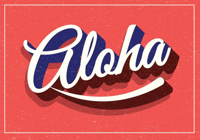 Tipografía Aloha Retro vector