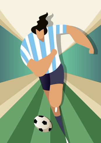 Argentina World Cup Soccer Players Vector