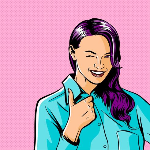 Woman Pop Art Vector