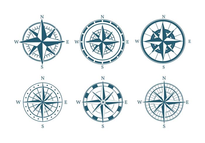 Compass Icon Set Vector