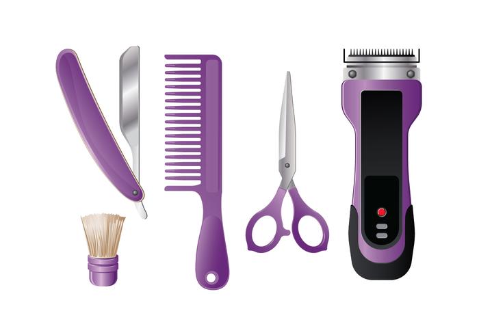 Modeern Realistic Tools of Barber Shop on White Background vector