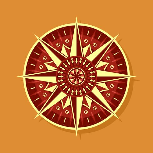 Red Yellow Compass Vector