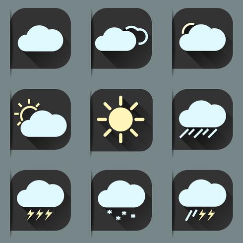 Weather Flat Icons Set vector