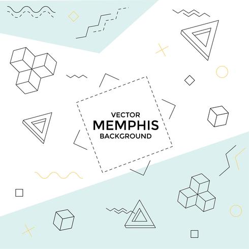 Memphis background with geometric shapes vector