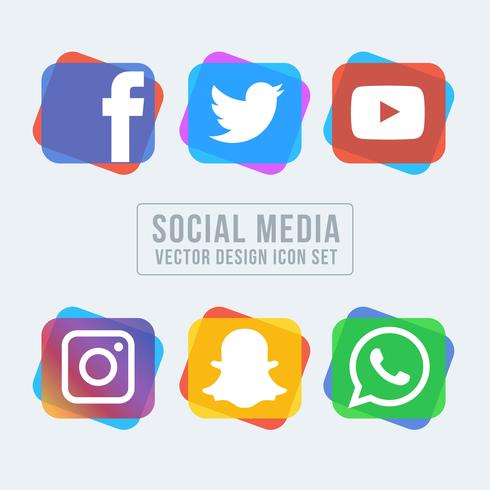 Colección de iconos de redes sociales vector