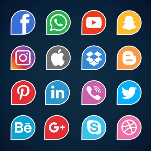 Colección de iconos de redes sociales vector