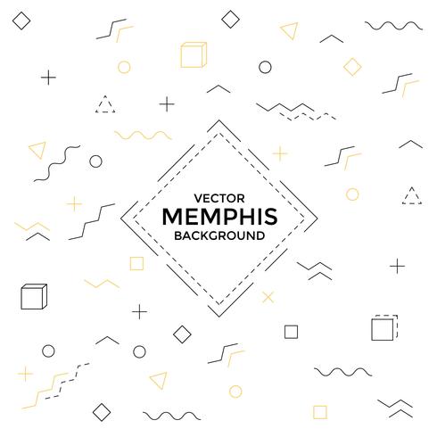 Memphis background with geometric shapes vector