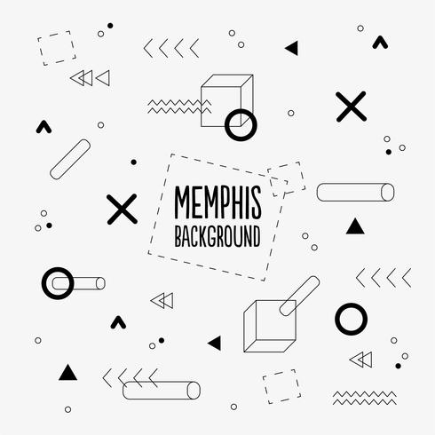 Fondo de Memphis con formas geométricas. vector