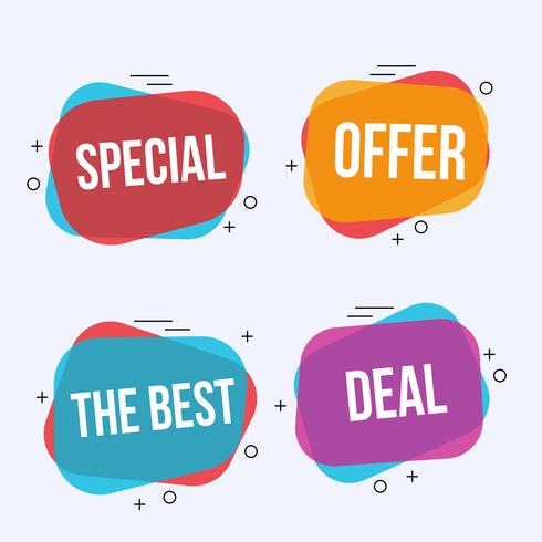 Oferta especial de etiquetas y banners. vector