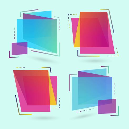 Lables de colores y pancartas vector