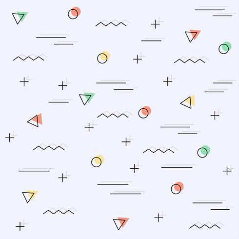 Memphis background with geometric shapes vector