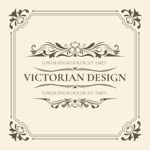 Plantilla de diseño victoriano vector