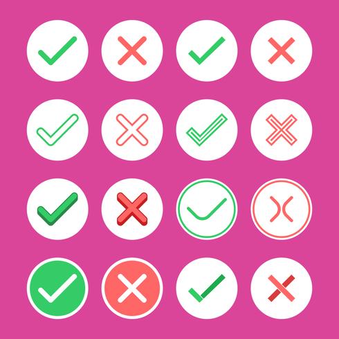 Right And Wrong Flat Icon Vector