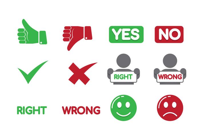 Right or Wrong Sign vector