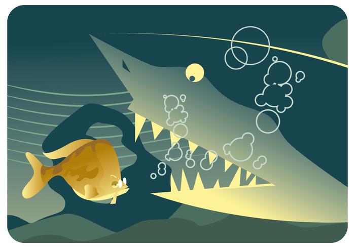 Shark and Dentist Fish Vector