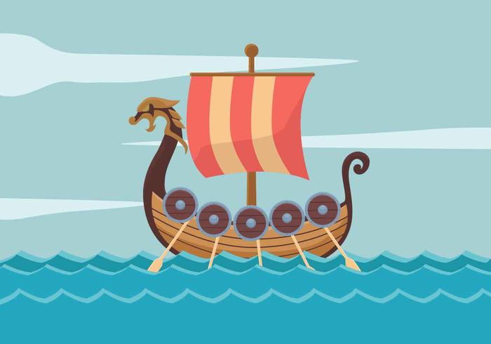 Ilustración de Vector de barco vikingo