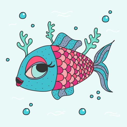 vector de peces de dibujos animados