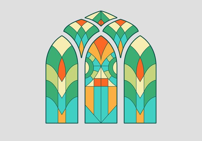 Stained Glass Window Vector Illustration