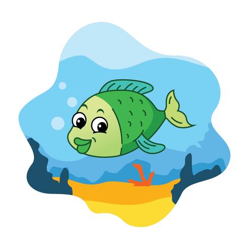 Ilustración de dibujos animados de peces vector