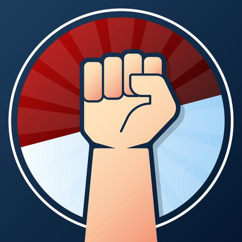 Indonesia Independence Hand Fist In With Flag Concept Illustration vector